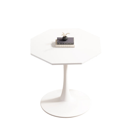 31.50"Modern Octagonal Coffee Table with MDF Table Top,Metal Base, for Dining Room, Kitchen, Living Room,White