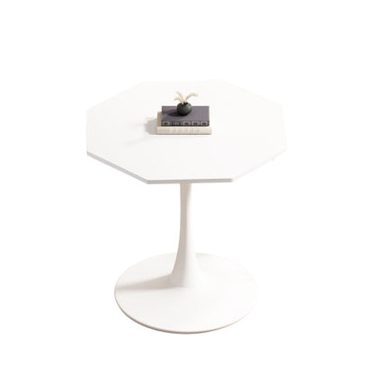 31.50"Modern Octagonal Coffee Table with MDF Table Top,Metal Base, for Dining Room, Kitchen, Living Room,White
