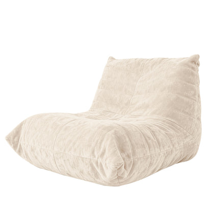 Ergonomischer Sitzsack Sessel mit 5-Zonen-Körperunterstützung, Bean Bag Chair aus Chenille-Stoff,  Weiß