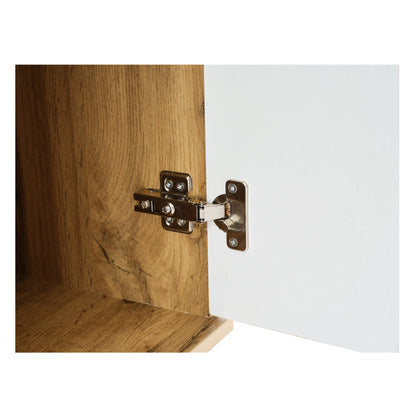 Multifunktionales Garderobenset aus Holz mit Spiegel, Schuhbank, Schuhschrank, Schublade, Regal und Kleiderhaken – Modernes Design mit hydraulischen Scharnieren und praktischem Stauraum