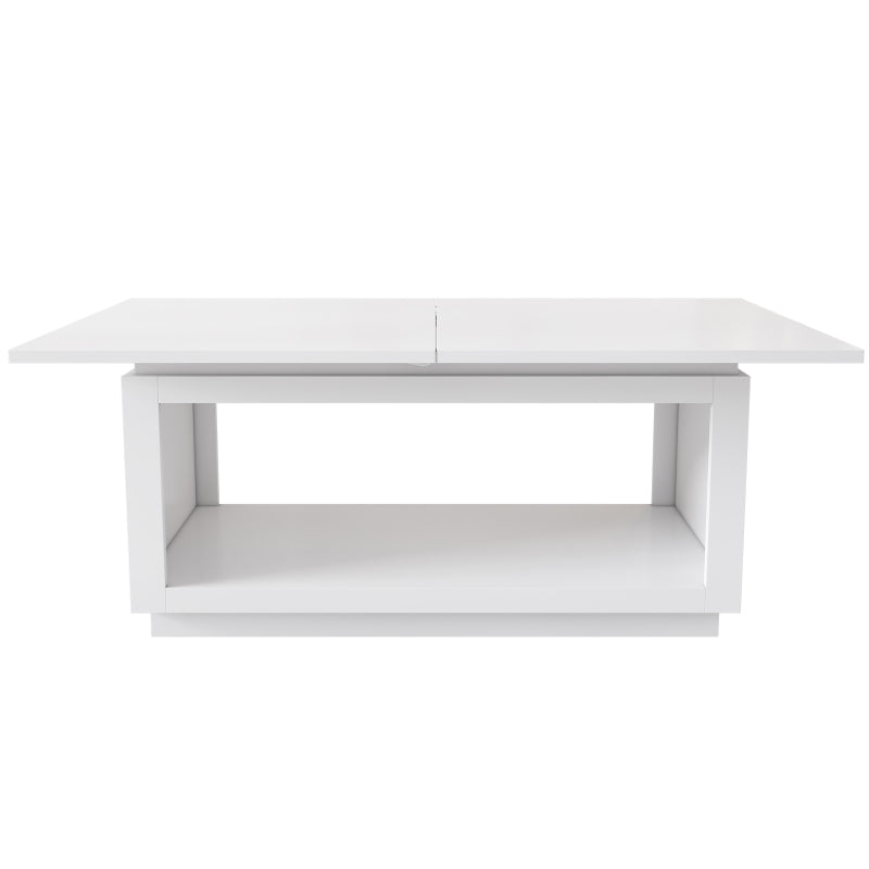 Ausziehbarer Esstisch, quadratischer Esstisch, Couchtisch, Länge 140/180 x Breite 70 x Höhe 76,5 cm, moderner einfacher Esstisch, weiß