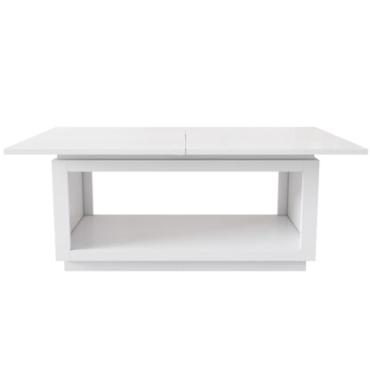 Ausziehbarer Esstisch, quadratischer Esstisch, Couchtisch, Länge 140/180 x Breite 70 x Höhe 76,5 cm, moderner einfacher Esstisch, weiß