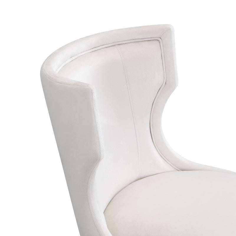 Esszimmerstuhl aus Samt, 2er-Set mit Massivholzbeinen, dickem Kissen, verstellbaren Beinen, Beige