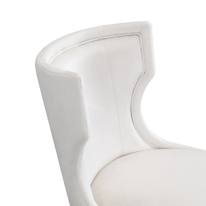 Esszimmerstuhl aus Samt, 2er-Set mit Massivholzbeinen, dickem Kissen, verstellbaren Beinen, Beige