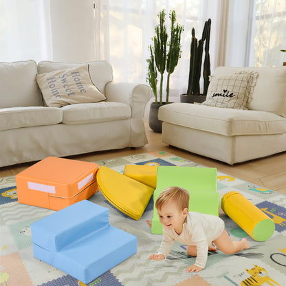 6 TLG Riesenbausteine zum Toben & Klettern Großbausteine für Kinder. Treppe und Rutsche für Kinder - Spielzeug zum Klettern, Rutschen und Krabbeln. im Vorschulalter & Babys Softbausteine, bunt.