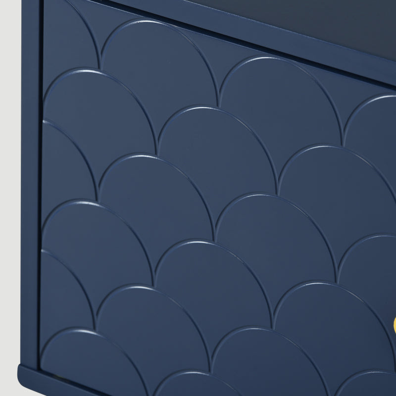Nachttisch,Nachtschrank Beistelltisch,Marineblau, Sofatisch passend zu jedem Bett & Schlafzimmer - H50/B35/T35 cm