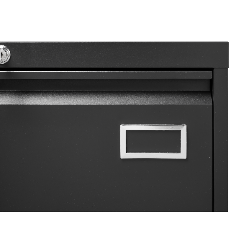 2 Drawer Metal Lateral File Cabinet with Lock,Office Vertical Files Cabinet for Home Office/Legal/Letter/A4,Locking Metal File Cabinet,Assembly Required (Black,with 2 Drawer)