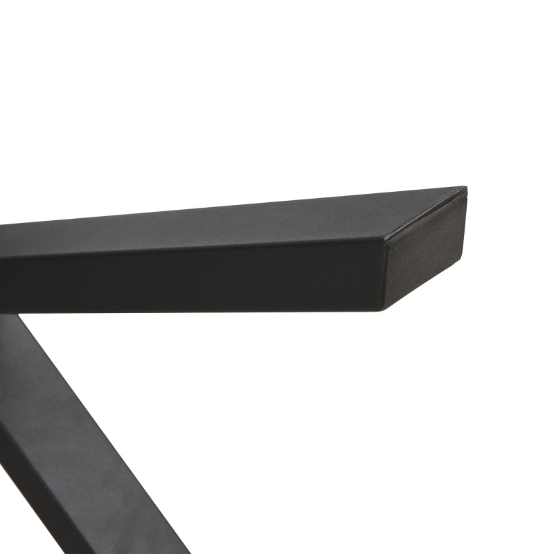 Moderner, einfacher Esstisch aus Schmiedeeisen, L140*B80*H76cm, Betonoptik+schwarz