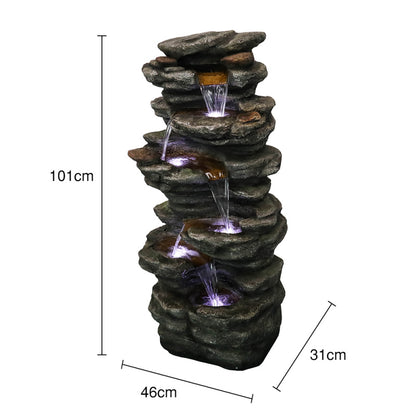 40inches High Outdoor Rock Water Fountain for Home Garden Decor