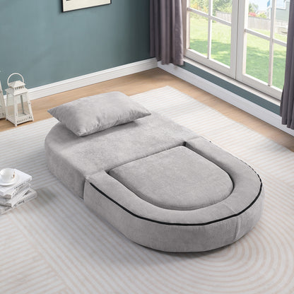 Modulares Sofa-Set Frottee (Terry Cloth), Sektionssofa Minimalistisch, Wohnzimmer Couchgarnitur, Umkehrbar, Light Grey