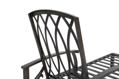 Lounge Patio Chair with Cotton Cushion, Adjustable Reclining Rust-Resistant Aluminum  Poolside Chaise Lounge Furniture, Waterproof Beige Cushion (1pc)
