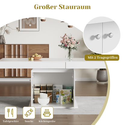 Ausziehbarer Esstisch, L140/180*W80*H76cm, Weiß