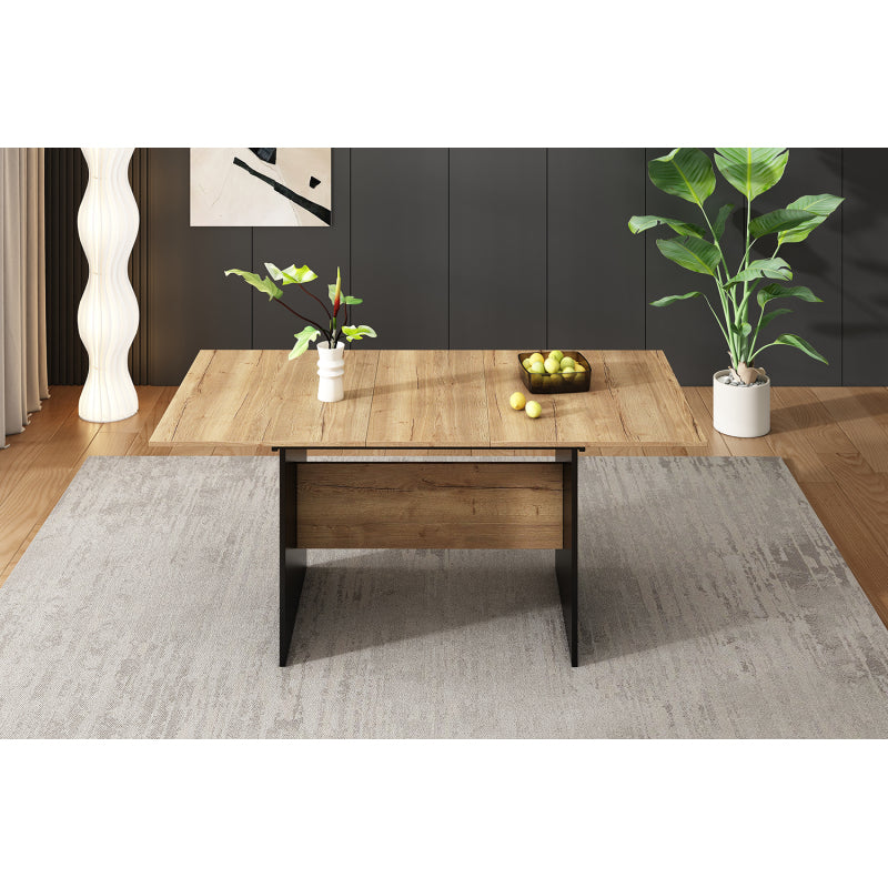 Erweiterbarer Esstisch 140/180*80cm, Holzmaserung Rechteckiger Esstisch