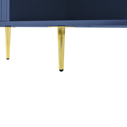 Moderne luxuriöse Schuhtruhe in Blau mit Stauraum, gepolsterter Sitzbank und Rückenlehne, Perfekt für den Eingangsbereich