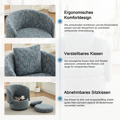 360° Drehsessel Chenille (Grün) – Modern, Rund & Bequem für Leseecke, Wohnzimmer