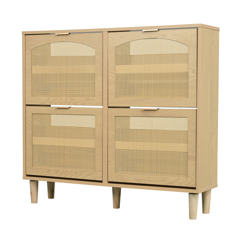 Schuhschrank mit 4 Klappschubladen, Schuhregal für Flur, Schlafzimmer, Wohnung,Holzmöbel, Landhausstil