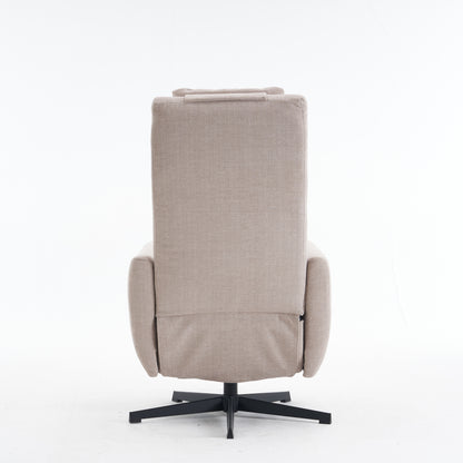 Bequemer Relaxsessel mit Liegefunktion – Chenille Fernsehsessel mit Fußstütze, drehbarer Stillsessel & Loungesessel für Wohnzimmer, modernes Sofa, Grau