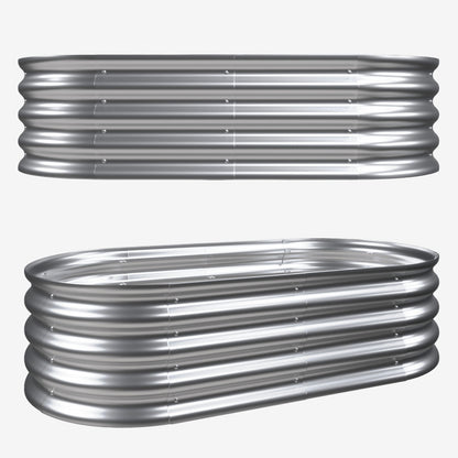 Hochbeet aus Metal Verzinkte Pflanzer erhöhte Gartenbett-Kit, Gartenbetten für im Freien für Gemüse, Blumen und Kräuter, Heavy Duty, rostbeständig, einfache Montage, 2pcs 4x2x1ft