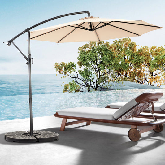 14.8 Ft Double Sided Outdoor Umbrella Rectangular Large with Crank(khaki)(No Base)