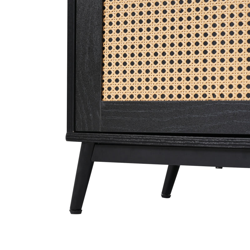 Sideboard mit Glastüren aus Rattan, halbrunde Tür, hochwertige Aufbewahrungsmöbel