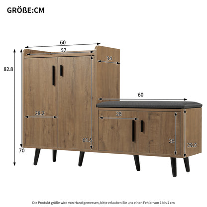 Moderner Schuhbänke mit Holzmaserung, Schuhschrank