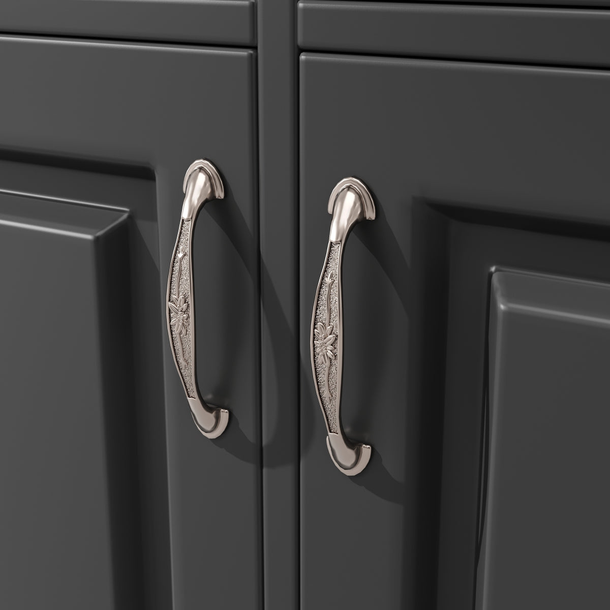 Küchenschrank 120x180cm LED, Hohes Buffet Schwarz, 3 Türen & 3 Schubladen, App-Steuerung, MDF Mehrzweckschrank