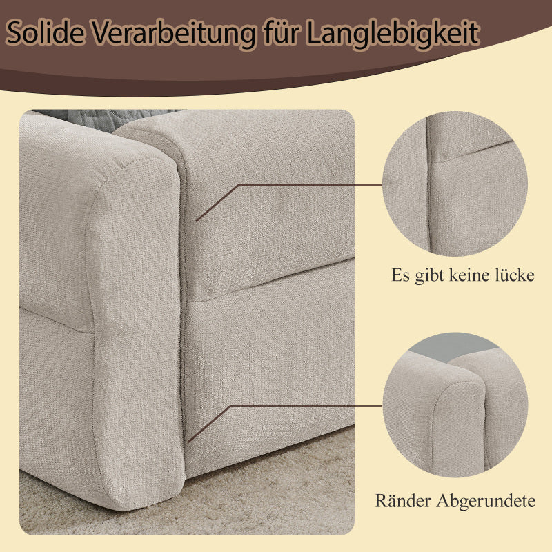 Einzelbett 90x200 cm, hautfreundlicher Chenille Stoff, komfortables Rückenlehne, auch als Kinderbett geeignet, Beige (ohne Matratze)