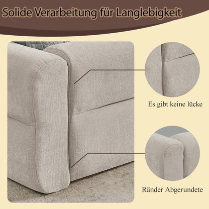 Einzelbett 90x200 cm, hautfreundlicher Chenille Stoff, komfortables Rückenlehne, auch als Kinderbett geeignet, Beige (ohne Matratze)