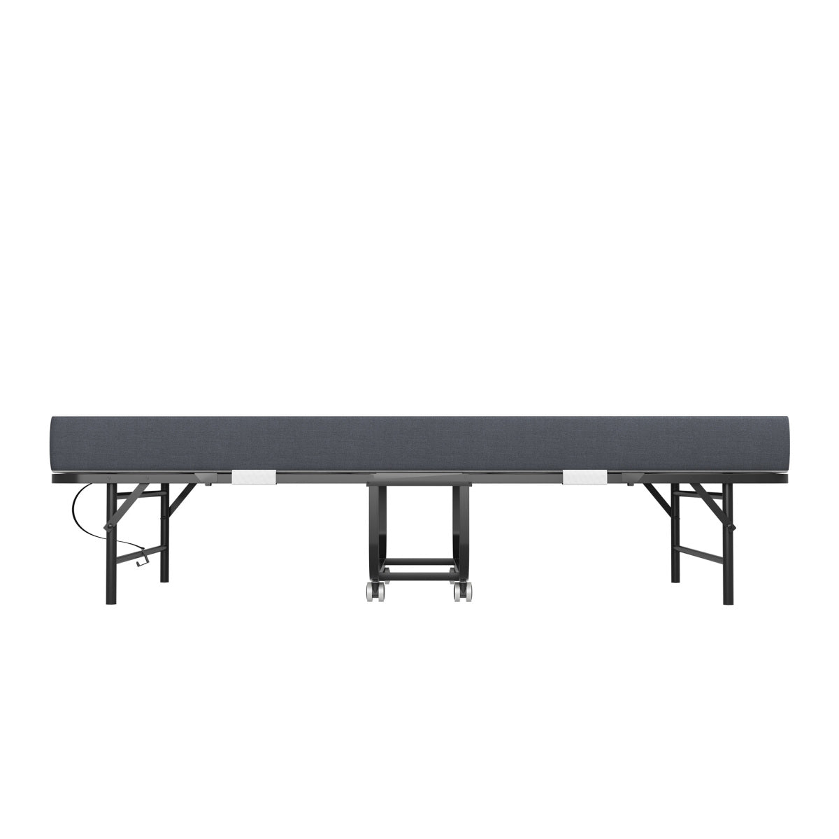 190 × 96 cm Klapp-Twin-Bett mit 9,5 cm Memory-Foam-Matratze, tragbares Gästebett/Rollbett, stabiler Metallrahmen