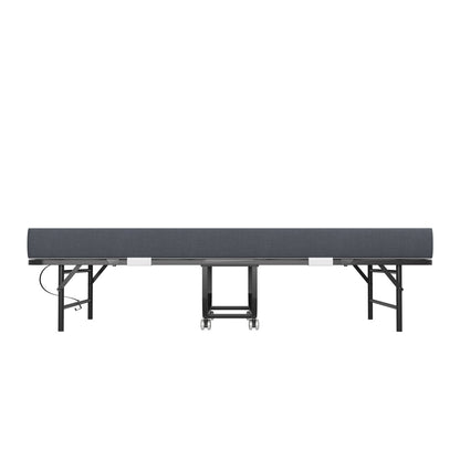 190 × 96 cm Klapp-Twin-Bett mit 9,5 cm Memory-Foam-Matratze, tragbares Gästebett/Rollbett, stabiler Metallrahmen