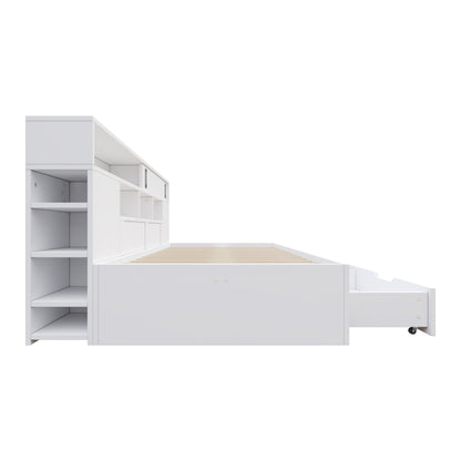 Daybed, Stauraumbett 140x200 cm,  ohne Matratze, Weiß
