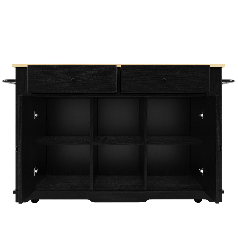 Kücheninsel, Küchenwagen mit Steckdosenleiste ausgestattet, Küchenschrank, Servierwagen mit arbeitsplatte, buffetschrank, Speisewagen mit Holzmaserung, buffetschrank,Schwarz