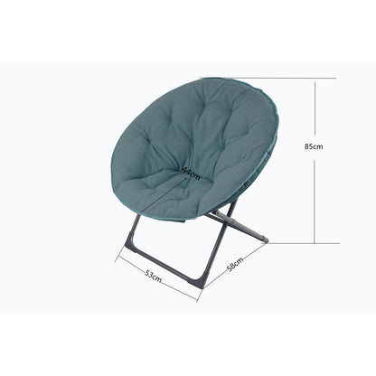 Klappbarer Moon Chair Schafwolle-Bezug, XXL, Traglast 110 kg, Platzsparend, Blue
