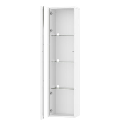multifunktionale Vitrine, Glastrennwand, LED-Farbwechsel Licht, schlichtes Design, weiß