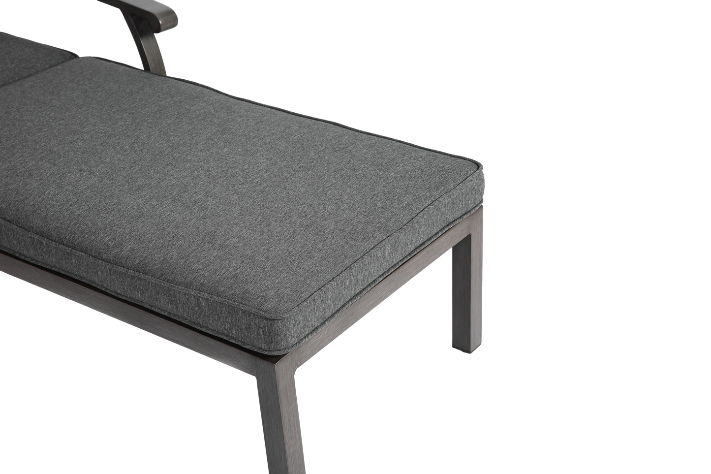 Lounge Patio Chair with Cotton Cushion, Adjustable Reclining Rust-Resistant Aluminum  Poolside Chaise Lounge Furniture, Waterproof Grey Cushion (1pc)