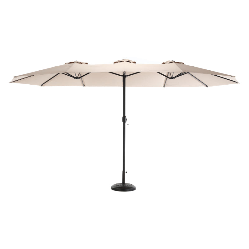 14.8 Ft Double Sided Outdoor Umbrella Rectangular Large with Crank (khaki )(No Base)