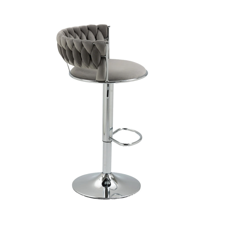 COOLMORE 360 Grad drehbare Barhocker 2 Stück Set höhenverstellbare Stühle mit Fußstütze für Küche, Esszimmer, Insel, Bar, Weinkeller, Büro, Wohnzimmer, Wohnzimmer, Silber, Modern Style, High-End Style