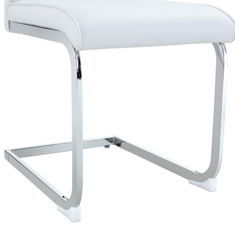 Elegantes Design im europäischen Stil: 2 in einer Kiste, weiße PU-Komfortkissen und silberne Metallbeine