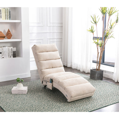 Sackleinen Massage Chaise Lounge Indoor mit Fernbedienung, Ergonomische elektrische Massage Long Lounger mit 5 Modi für Büro, Wohnzimmer, Schlafzimmer (Senfgelb)