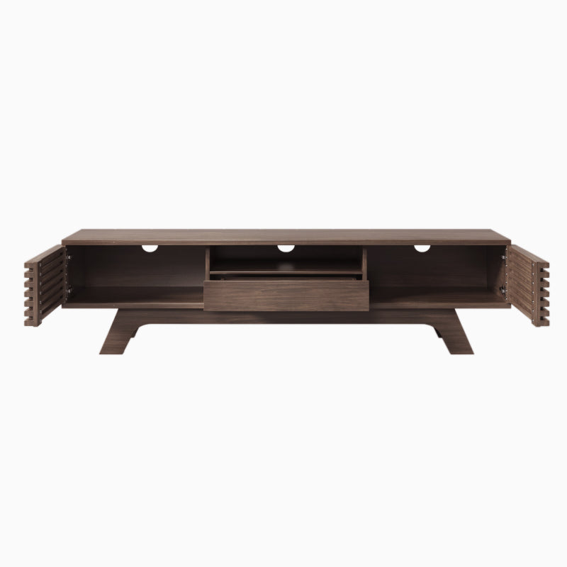TV-Schrank mit einer Schublade und zwei Türen, TV-Möbel, TV-Panel, TV-Lowboard, TV-Schrank. Einzigartiges Design, Vintage-Holzfarbe.