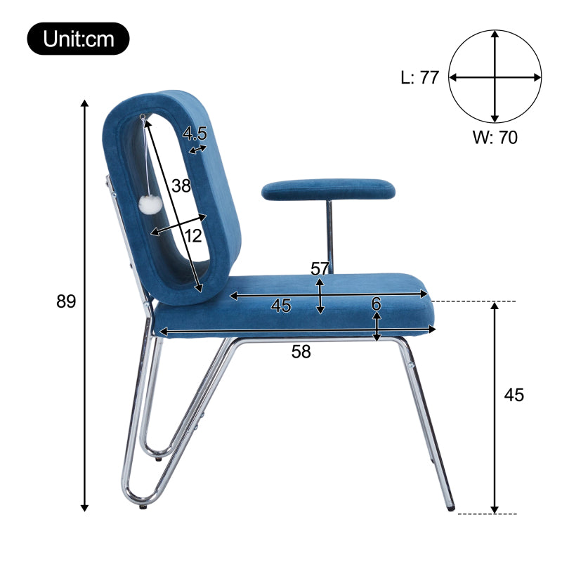 Bürostuhl mit integriertem Katzenbett - Haustierfreundlicher Stuhl, kratzfestes Material,schbreite Sitzfläche, austauschbare Armlehnen, menenfreundliches Design, Katzenbett in der Rückenlehne, Blue