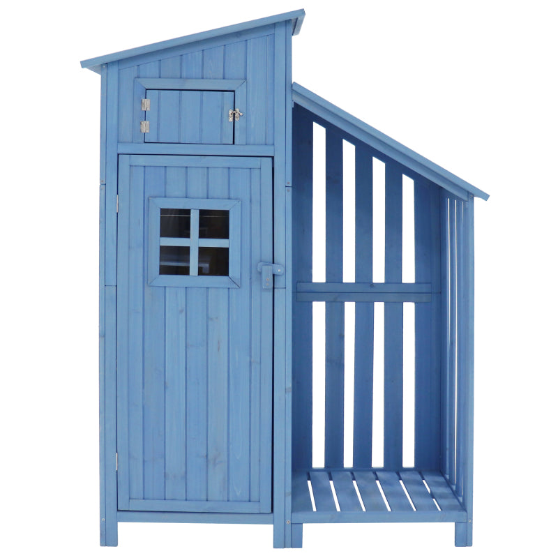 Gerätehaus Gartenschrank Geräteschuppen Geräteschrank, BxT: 124x46 cm,BxTxH:124x46x174cm, auch für kleine Gärten geeignet, Blau, (Holzhütte, 1 St., Gartenhaus)