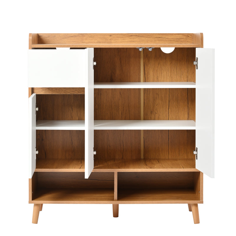 Schuhschrank mit verstellbaren Einlegeböden – Minimalistischer Home Organizer: H99 cm x B90 cm x T35 cm