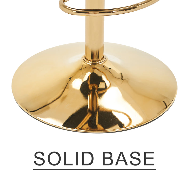 Moderner drehbarer höhenverstellbarer Barhocker, moderner Barhocker für Küche, Bar und Restaurant Theken, Hubhocker mit Rückenlehne und goldener Fußstütze (black.Set of 2)