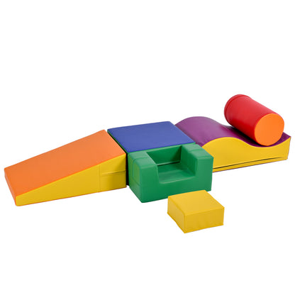 6 TLG Riesenbausteine zum Toben & Klettern Großbausteine für Kinder. Treppe und Rutsche für Kinder - Spielzeug zum Klettern, Rutschen und Krabbeln. im Vorschulalter & Babys Softbausteine, bunt.