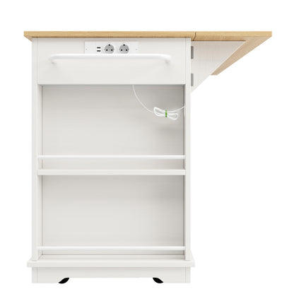 Kücheninsel, Küchenwagen mit Steckdosenleiste ausgestattet, Küchenschrank, Servierwagen mit arbeitsplatte, buffetschrank, Speisewagen mit Holzmaserung, buffetschrank,weiß