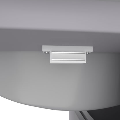 Bodenstehender Badezimmerschrank mit Waschbecken, Waschtisch, komplett lackiert, Türregal, drei geräuschlose Schubladen, integriertes Keramikwaschbecken, Grau