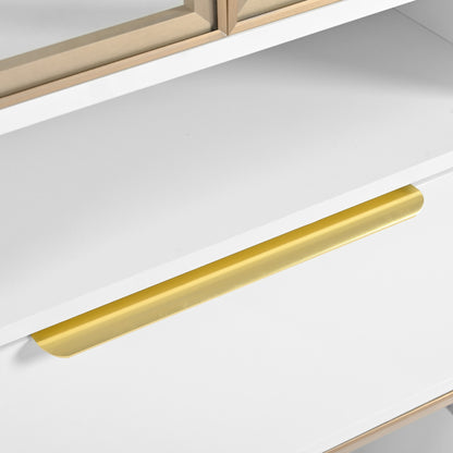 Moderner Weißer Hochschrank mit 16-Farb-LED und Bluetooth – 60×35×180cm