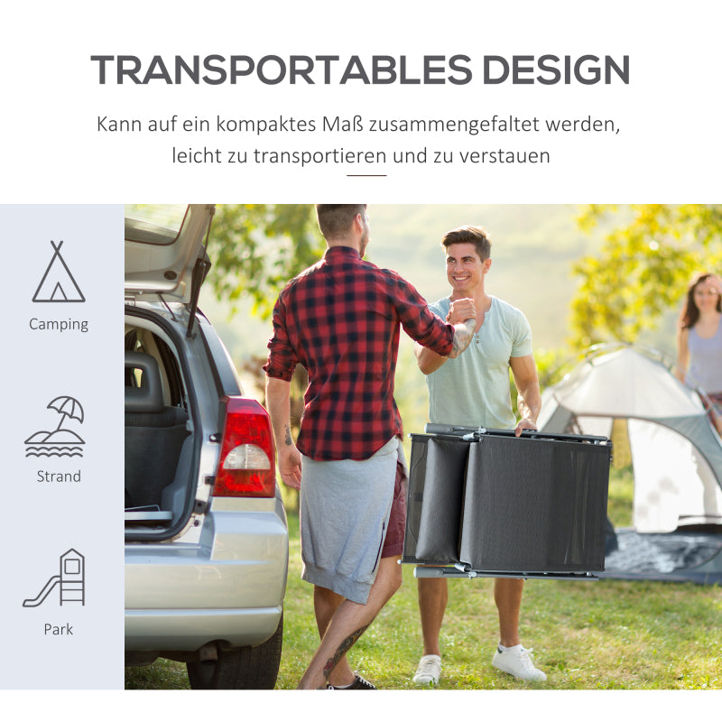 Sonnenliege Strandliege Gartenliege klappbar verstellbar mit Kissen, Grau