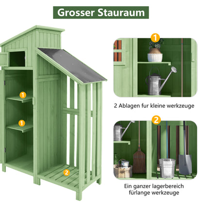 Gerätehaus Gartenschrank Geräteschuppen Geräteschrank, BxT: 124x46 cm,BxTxH:124x46x174cm, auch für kleine Gärten geeignet,Grün, (Holzhütte, 1 St., Gartenhaus)